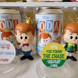 FUNKO POP SODA ! LEMON LIME SHIRT FREDDY FUNKO CHASE & COMMON with Protectors!